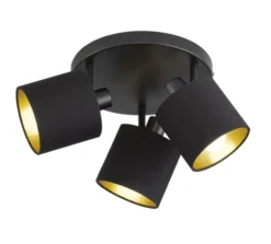 Plafoniere Moderne-Selezionato da Mazzolaluce Lampada da soffitto con luci led orientabili nero oro
