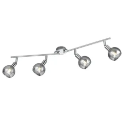 Plafoniere Moderne-Selezionato da Mazzolaluce Lampada da soffitto cromo per soggiorno 4 faretti led orientabili