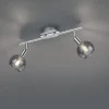 Plafoniere Moderne-Selezionato da Mazzolaluce Lampada da soffitto 2 luci cromo sfere vetro fume orientabili