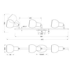 Plafoniere Moderne-Selezionato da Mazzolaluce Lampada da soffitto 3 luci led orientabile sfere vetro