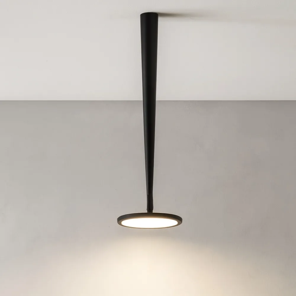 Plafoniere Moderne-Selezionato da Mazzolaluce Lampada da soffitto plafoniera nera spot disco orientabile