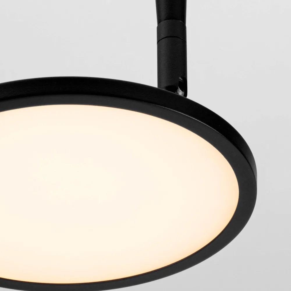 Plafoniere Moderne-Selezionato da Mazzolaluce Lampada da soffitto plafoniera nera spot disco orientabile