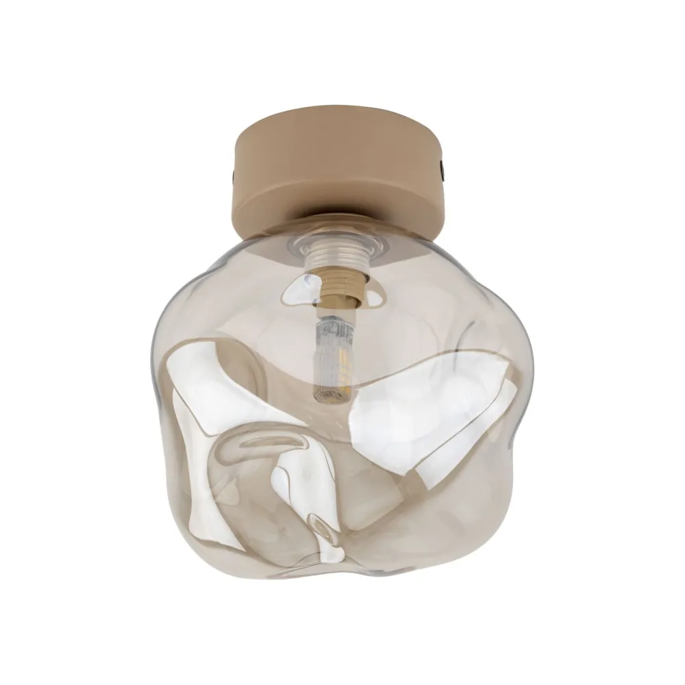 Plafoniere Moderne-Selezionato da Mazzolaluce Lampada da soffitto tortora plafoniera sfera vetro design cognac