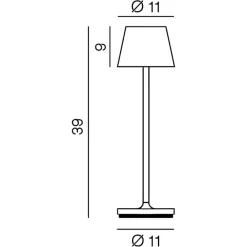 Lampade Da Tavolino Esterno-Perenz Illuminazione Lampada da tavolino alta 39cm portatile diva sabbia perenz