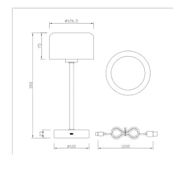 Lampade Da Tavolo-Selezionato da Mazzolaluce Lampada da tavolino bianca senza fili led 3000k portatile ricaricabile