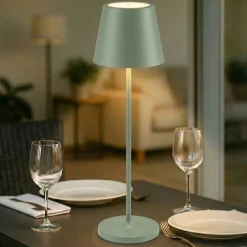 Lampade Da Tavolino Esterno-Perenz Illuminazione Lampada da tavolino h 39cm verde salvia diva perenz per esterno