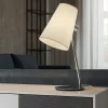 Lampade Da Tavolo-Selezionato da Mazzolaluce Lampada da tavolino moderna cromo paralume in tessuto