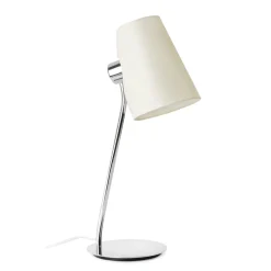 Lampade Da Tavolo-Selezionato da Mazzolaluce Lampada da tavolino moderna cromo paralume in tessuto