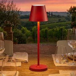 Lampade Da Tavolino Esterno-Perenz Illuminazione Lampada da tavolino rossa minidiva h28 cm