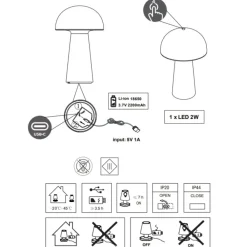 Lampade Da Tavolino Esterno-Selezionato da Mazzolaluce Lampada da tavolino rossa portatile ricaricabile led