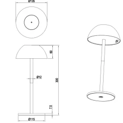 Lampade Da Tavolino Esterno-Selezionato da Mazzolaluce Lampada da tavolino senza fili ricaricabile nera moderna
