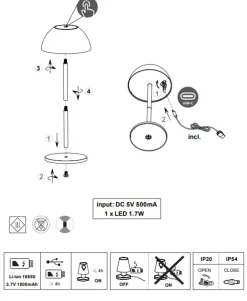 Lampade Da Tavolino Esterno-Selezionato da Mazzolaluce Lampada da tavolino senza fili per esterni design grigia