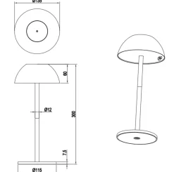 Lampade Da Tavolino Esterno-Selezionato da Mazzolaluce Lampada da tavolino senza fili per esterni design grigia