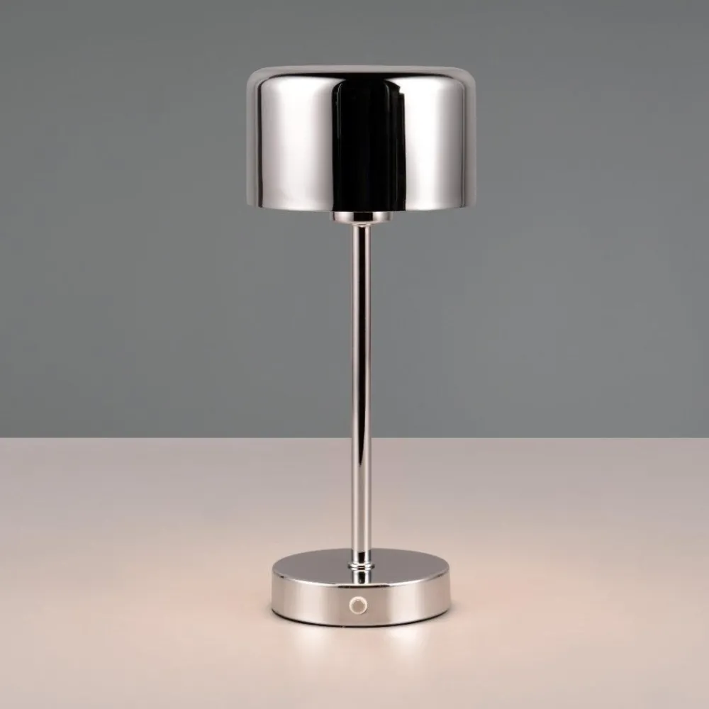 Lampade Da Tavolino Esterno-Selezionato da Mazzolaluce Lampada da tavolino senza fili cromata ricaricabile portatile