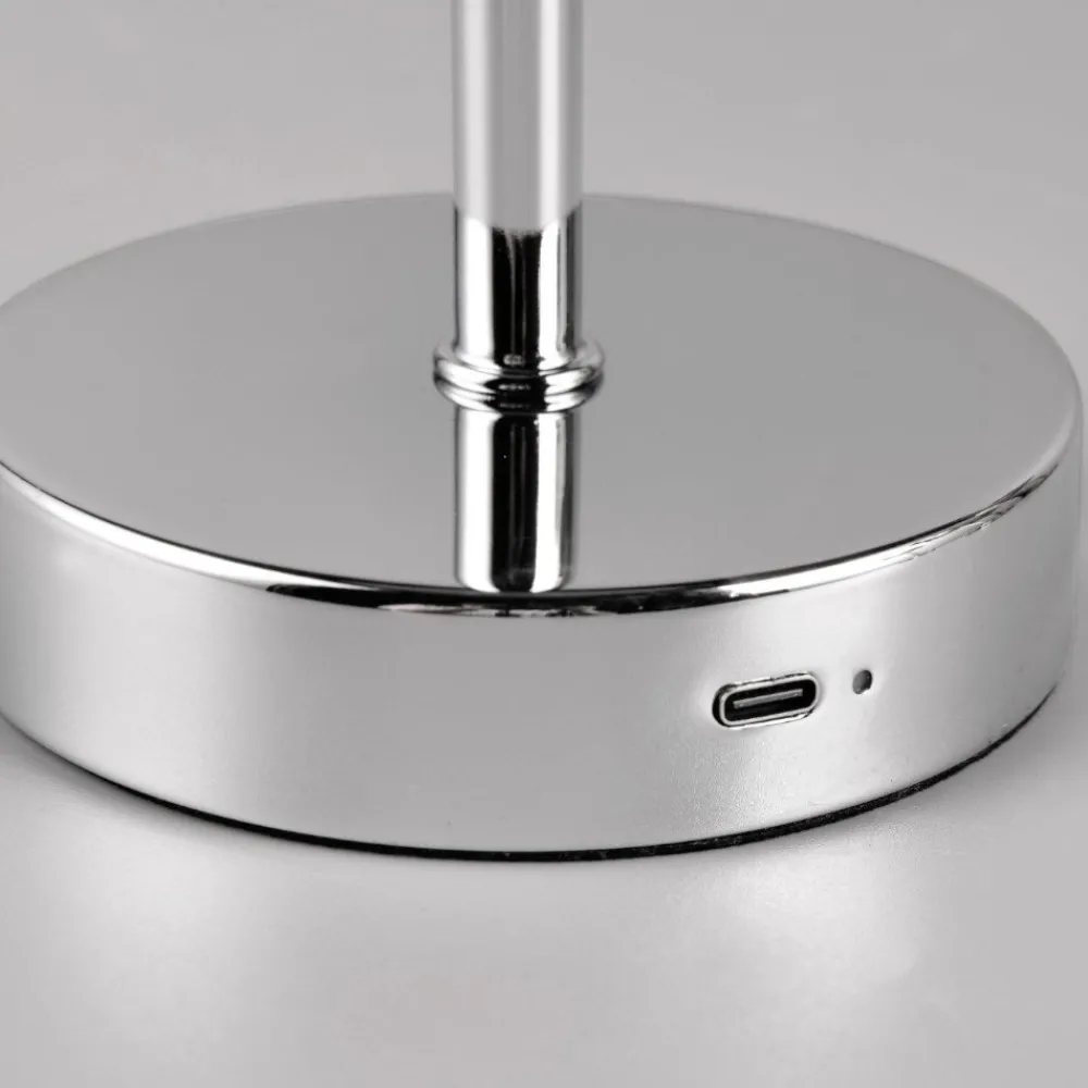 Lampade Da Tavolino Esterno-Selezionato da Mazzolaluce Lampada da tavolino senza fili cromata ricaricabile portatile