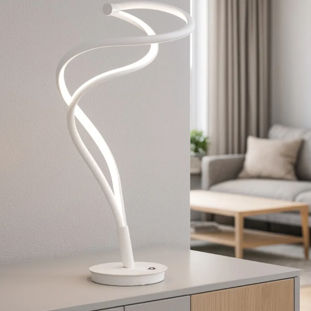 Lampade Da Tavolo-Selezionato da Mazzolaluce Lampada da tavolo bianca led da 2300k a 4000k design minimal