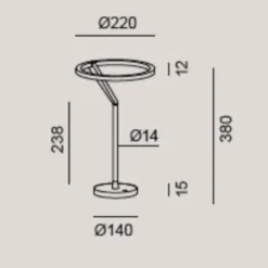 Lampade Da Tavolo-Vivida International Lampada da tavolo bianca moderna led 15w 3000k 4000k vivida meridiana