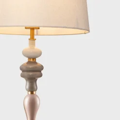 Lampade Da Tavolo-Selezionato da Mazzolaluce Lampada da tavolo ceramica paralume stoffa stile contemporaneo