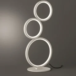 Lampade Da Tavolo-Selezionato da Mazzolaluce Lampada da tavolo cerchi moderna led 17w 3000k bianca dimmerabile
