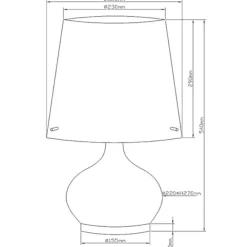 Lampade Da Tavolo-Fabas Luce Lampada da tavolo cono vetro bianco moderna ade