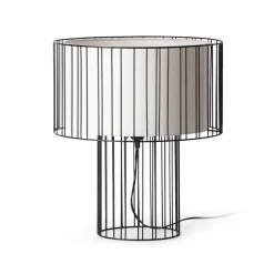 Lampade Da Tavolo-Selezionato da Mazzolaluce Lampada da tavolo design minimal nera rotonda per salotto