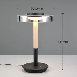 Lampade Da Tavolo-Selezionato da Mazzolaluce Lampada da tavolo design moderna legno vetro fume led dimmerabile