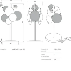 Lampade Da Tavolo-Selezionato da Mazzolaluce Lampada da tavolo design moderno oro sfere vetro bianco