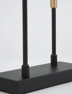 Lampade Da Tavolo-Selezionato da Mazzolaluce Lampada da tavolo design nera e oro led 3000k per soggiorno