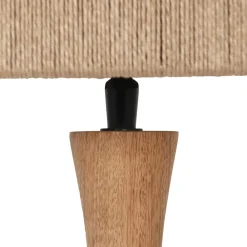 Lampade Da Tavolo-Selezionato da Mazzolaluce Lampada da tavolo di legno con paralume in juta