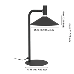 Lampade Da Tavolo-Eglo Lampada da tavolo esglo conomavilla-z nera led rgb 2700k a 6500k controllo remoto app