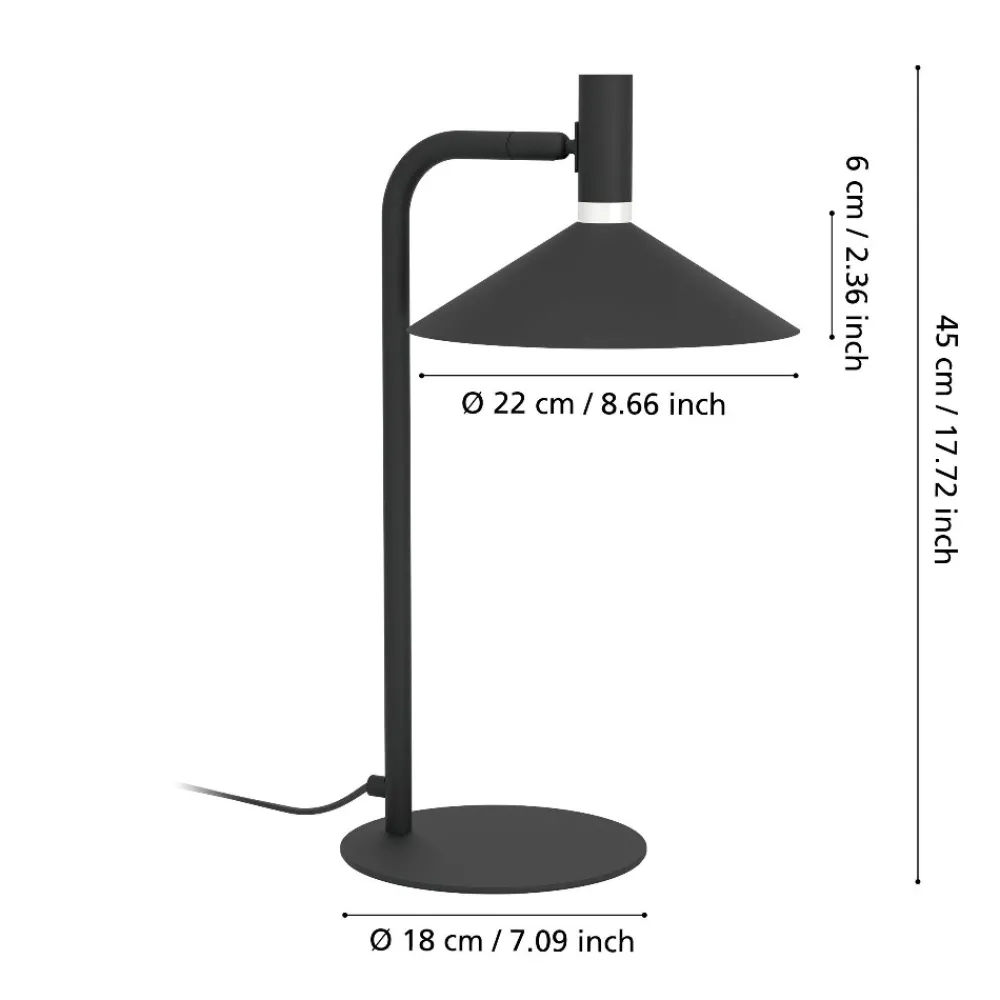Lampade Da Tavolo-Eglo Lampada da tavolo esglo conomavilla-z nera led rgb 2700k a 6500k controllo remoto app