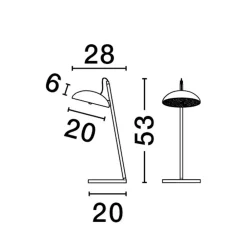 Lampade Da Tavolo-Selezionato da Mazzolaluce Lampada da tavolo flu nera moderna led 3000k dimmerabile