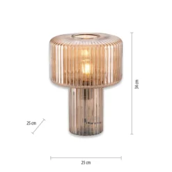 Lampade Da Tavolo-Selezionato da Mazzolaluce Lampada da tavolo fungo di vetro ambra trasparente design moderno