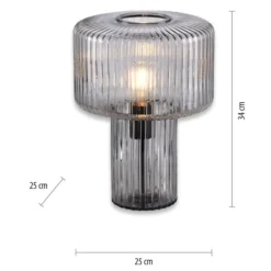 Lampade Da Tavolo-Selezionato da Mazzolaluce Lampada da tavolo fungo in vetro fume design moderno
