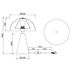 Lampade Da Tavolo-Selezionato da Mazzolaluce Lampada da tavolo grigio chiaro design moderno tonda