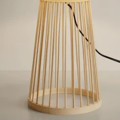Lampade Da Tavolo-Selezionato da Mazzolaluce Lampada da tavolo in bambu' e paralume di tessuto