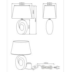Lampade Da Tavolo-Selezionato da Mazzolaluce Lampada da tavolo in ceramica oro lucido paralume nero