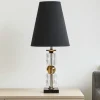 Lampade Da Tavolo-Selezionato da Mazzolaluce Lampada da tavolo in cristallo ambrato paralume nero