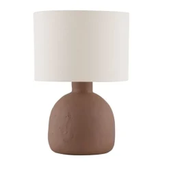 Lampade Da Tavolo-Selezionato da Mazzolaluce Lampada da tavolo in terracotta paralume sabbia per soggiorno