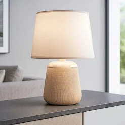 Lampade Da Tavolo-Ideal Lux Lampada da tavolo kali'-2 tl1 ceramica paralume rosa chiaro