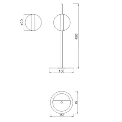Lampade Da Tavolo-Selezionato da Mazzolaluce Lampada da tavolo led 3000k nero oro stile contemporaneo
