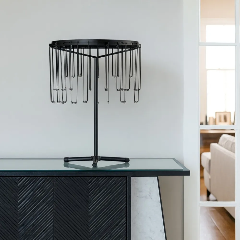 Lampade Da Tavolo-Selezionato da Mazzolaluce Lampada da tavolo led nera design moderna stelle cadenti