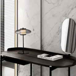 Lampade Da Tavolo-Selezionato da Mazzolaluce Lampada da tavolo led 8w 3000k in vetro fume design moderna