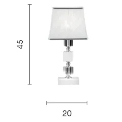 Lampade Da Tavolo-Ondaluce Lampada da tavolo livia vetro e cristallo classica