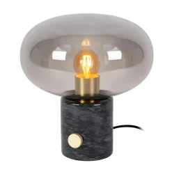 Lampade Da Tavolo-Selezionato da Mazzolaluce Lampada da tavolo marmo grigio nero sfera in vetro stile contemporaneo