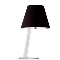 Lampade Da Tavolo-Selezionato da Mazzolaluce Lampada da tavolo moderna cromo paralume nero