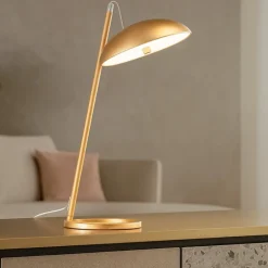 Lampade Da Tavolo-Selezionato da Mazzolaluce Lampada da tavolo moderna foglia oro led 3000k dimmerabile