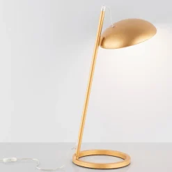 Lampade Da Tavolo-Selezionato da Mazzolaluce Lampada da tavolo moderna foglia oro led 3000k dimmerabile