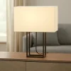 Lampade Da Tavolo-Selezionato da Mazzolaluce Lampada da tavolo moderna metallo marrone paralume beige