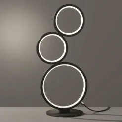 Lampade Da Tavolo-Selezionato da Mazzolaluce Lampada da tavolo moderna nera cerchi led 17w 3000k